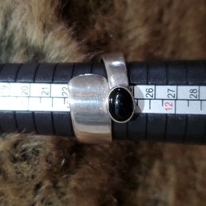 Silpada Silver and Black Onyx Ring Size 10